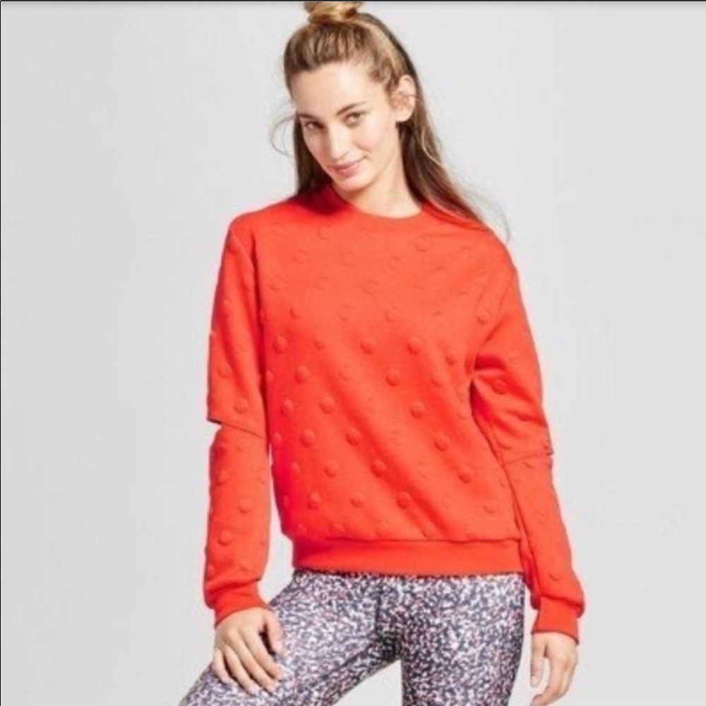 Joy lab orange polka dot sweatshirt Size S